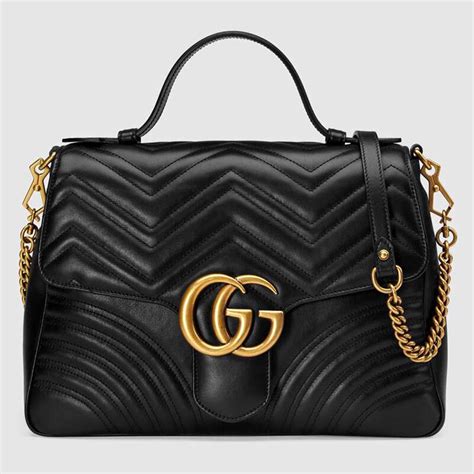 women's gucci black bag|gucci marmont medium black.